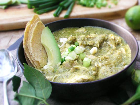Chicken stew with tomatillos