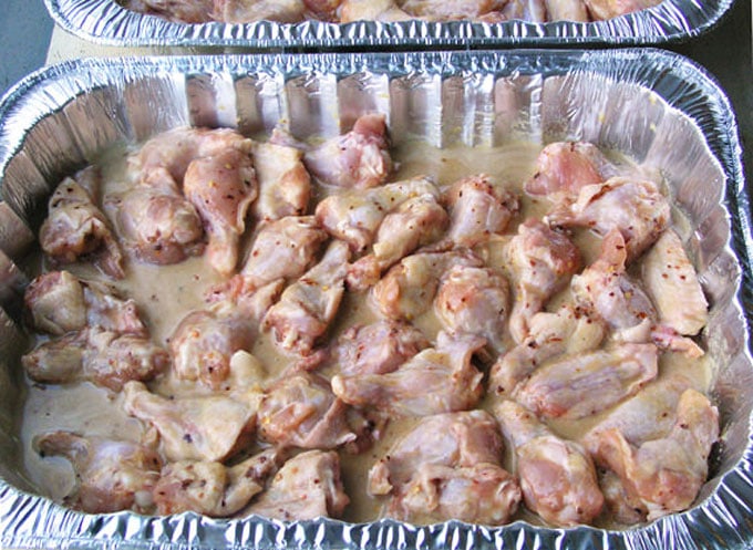  Lime Apricot Chicken Wings with marinade, ready for the oven.