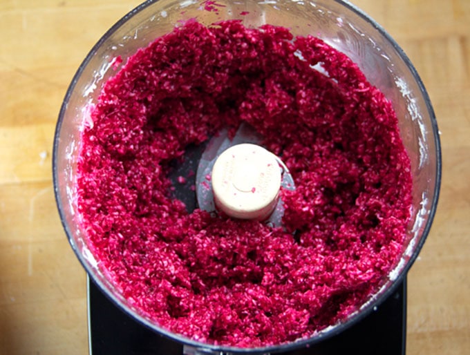 Fresh Horseradish with Beets - a delicious zesty condiment - by Panning The Globe