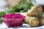 A sauce of freshly grated horseradish, beets and vinegar