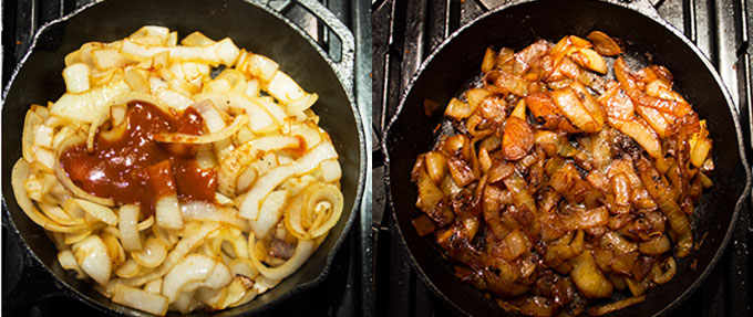 How to make BBQ caramelized onions in a skillet