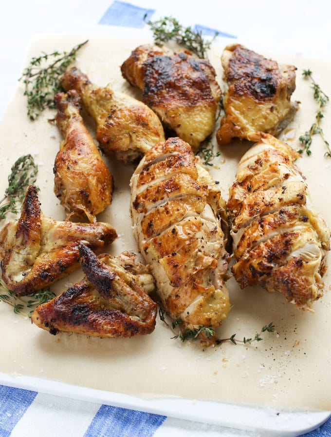roasted chicken cut into serving pieces