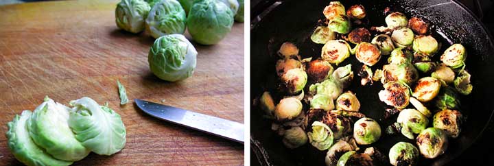 how to slice Brussels sprouts for sautéing