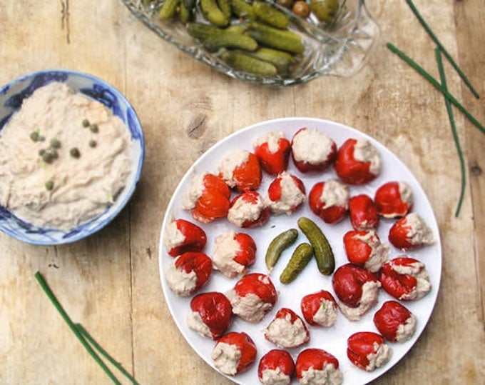 Tuna Stuffed Peppadew Peppers - a surprising and delicious appetizer - Panning The Globe