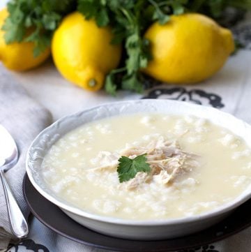 Greek Lemon Rice Soup with Chicken: delicious, dairy free, gluten free | Panning The Globe