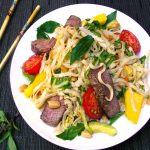 This Thai Steak and Noodle Salad is a one-dish dinner salad with avocado, mango, basil, rice noodles, peanuts...it's got that famous Thai balance of sweet, sour, spicy, tangy, tender, crunchy, delicious!