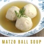 pinterest pin: matzo ball soup