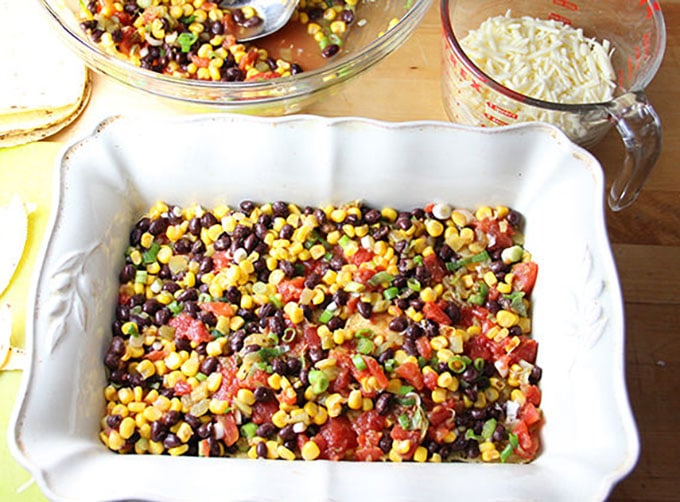 Sometimes you want to pull a great meal together fast. This Tex-Mex tortilla casserole is my go-to quick, easy, one-pot dinner recipe. It's vegetarian, gluten-free, totally delicious, and you probably have most, if not all, of the ingredients in house. Everyone needs a recipe like this in the repertoire.