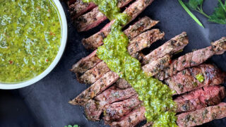 Spicy Skirt Steak with Avocado Dipping Sauce