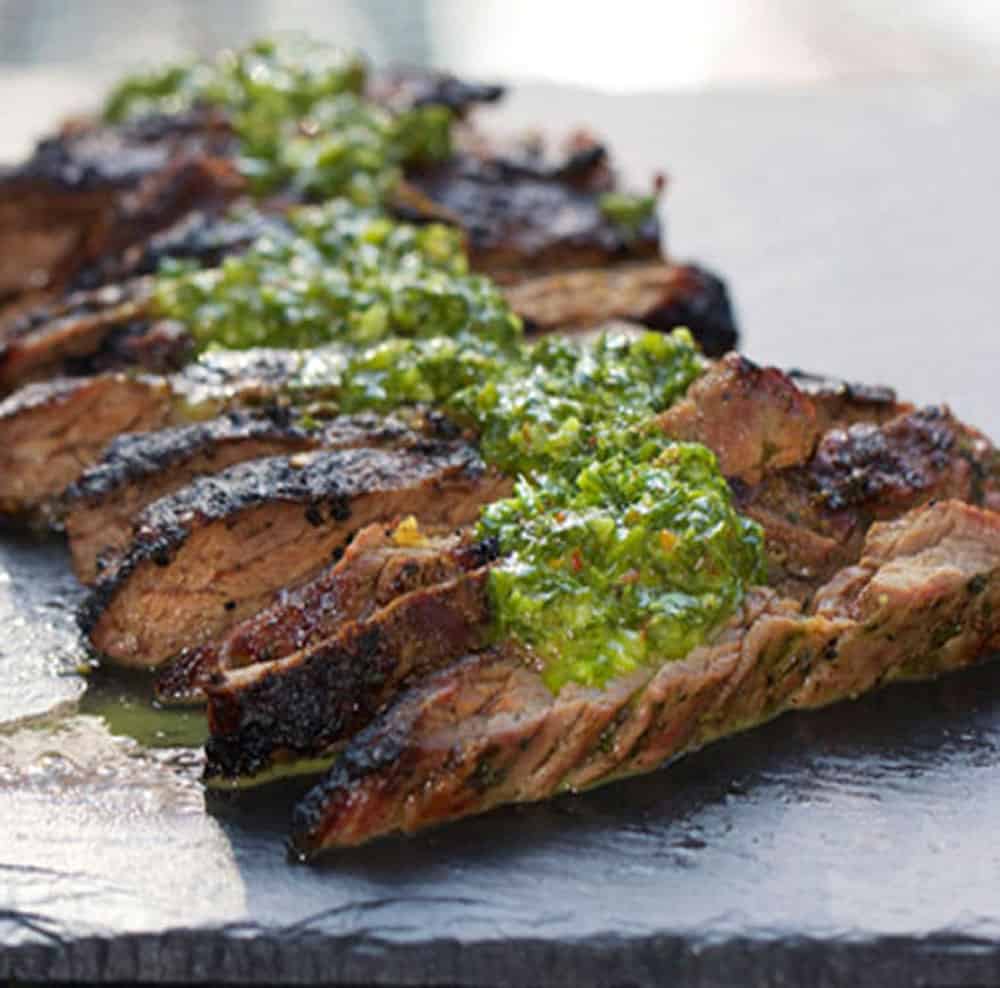 Grilled Skirt Steak with Chimichurri Sauce by Panning The Globe