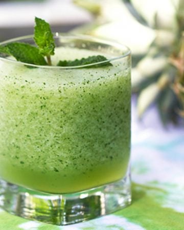 frozen mojito with a sprig of mint in the middle