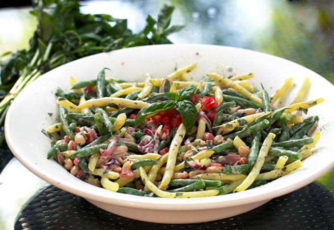 Recipe for Three Bean Salad with Creamy Lemon Dressing - Panning The Globe