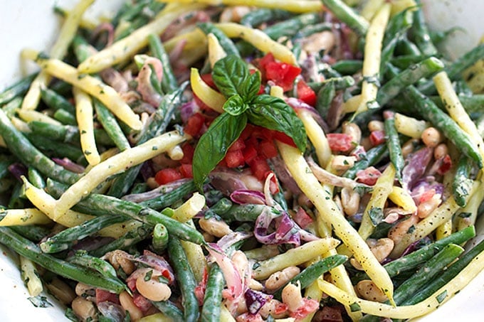 Three Bean Salad with Creamy Lemon Dressing