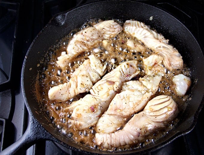 Caramelized Black Pepper Fish from Vietnam is an excellent dish that's easy to cook at home. There aren’t a lot of ingredients – the flavor comes from caramelized sugar, fish sauce, shallots, and lots of black pepper. Serve it with steamed white rice and a simple green vegetable. Dinner in 30 minutes.
