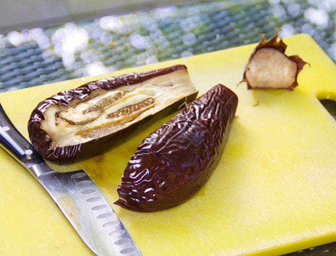 recipe for Roasted Eggplant Appetizer by Panning The Globe
