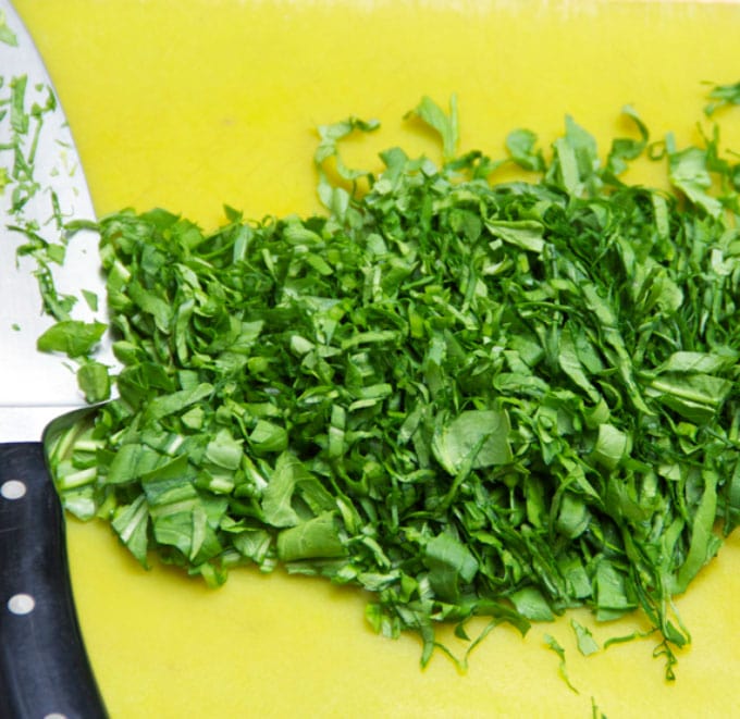 Slivered arugula