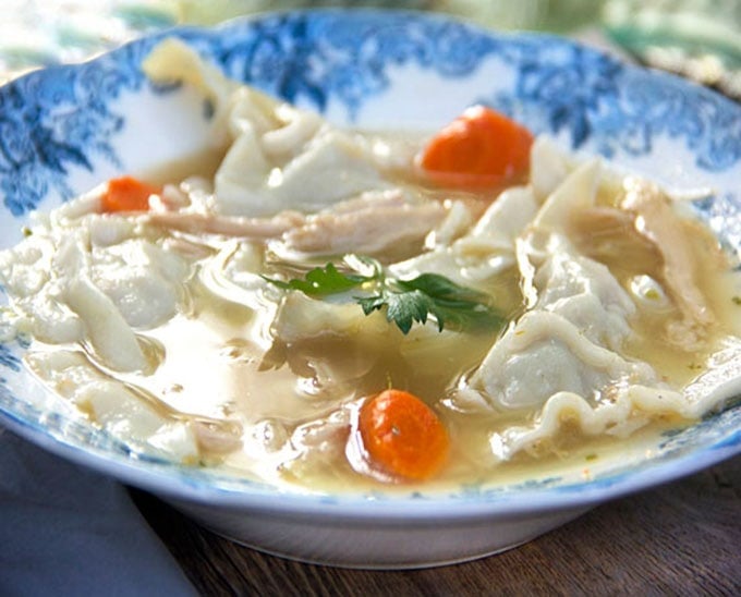 Turkey Kreplach Soup: delicious soup with homemade dumplings by Panning The Globe