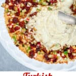 Pinterest Pin: Turkish hot layered hummus