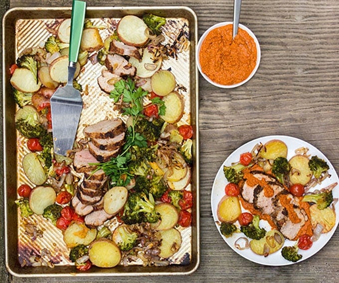 Sheet Pan Dinner: Spice-crusted pork, potatoes and vegetables | Panning The Globe