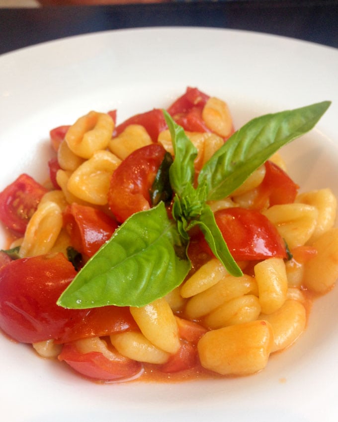 cavatelli with fresh cherry tomato sauce