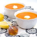 Moroccan Carrot Soup with Lemon Honey Yogurt | Panning The Globe