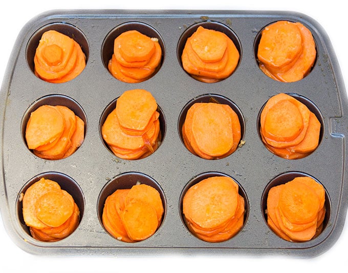 how to make Spicy Moroccan Sweet Potato Stacks - Panning The Globe