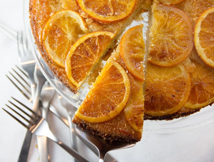 Orange Vanilla Upside Down Cake • The perfect holiday dessert • Panning The Globe