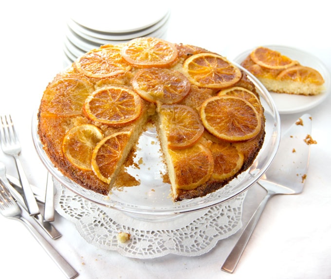 Orange Vanilla Upside Down Cake - the perfect holiday dessert - Panning The Globe