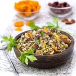 Wild Rice Salad with Cranberries, Apricots and Pecans • the perfect holiday salad • Gluten-free • Panning The Globe