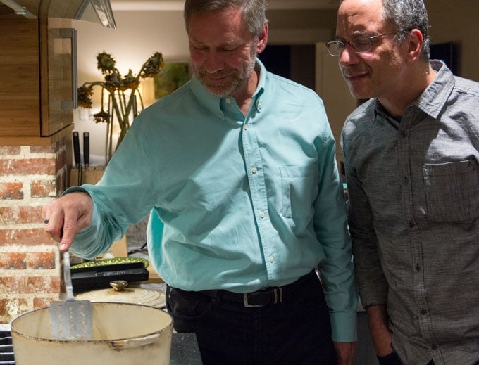 Eddie watches Dean make his award-winning white chicken chili