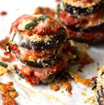 Eggplant Parmesan Stacks • Panning The Globe