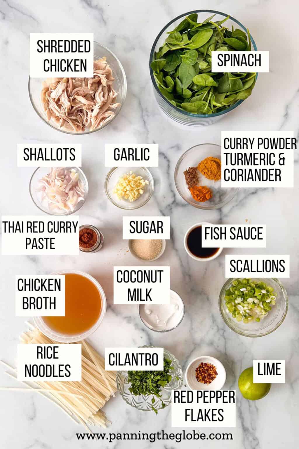 Thai Coconut Curry Chicken Soup with Rice Noodles