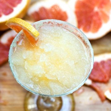 Frozen Grapefruit Margaritas with Salt Sugar Lime Rims