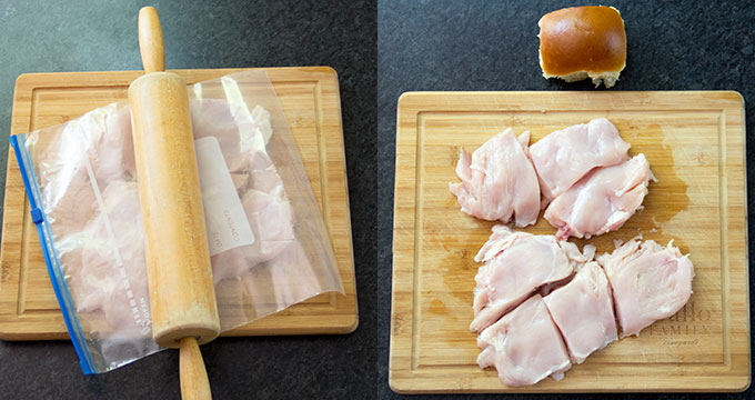 how to pound chicken breasts for sliders