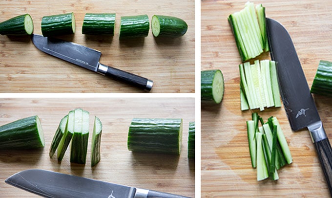 how to cut cucumber matchsticks