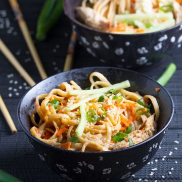 Here's an easy recipe for the most delicious spicy sesame peanut noodles with chicken and vegetables. It takes just 30 minutes to get this Chinese favorite on the table.