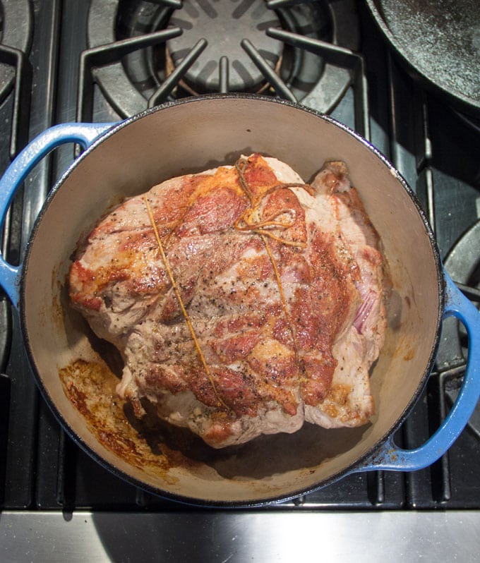 Pork Roast with Sauerkraut Apples and Onions