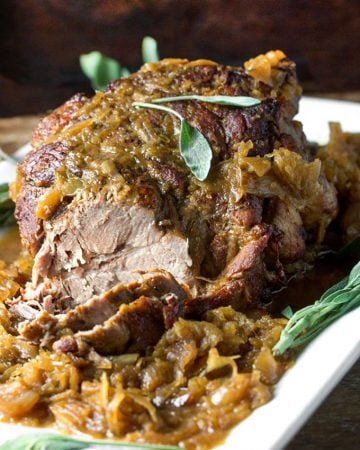 This is a tender, flavorful pork roast with lots of delicious sweet and sour gravy. A great holiday roast. Quick easy prep and just 5 ingredients. Also, eating pork and sauerkraut bodes well for good luck in the new year!