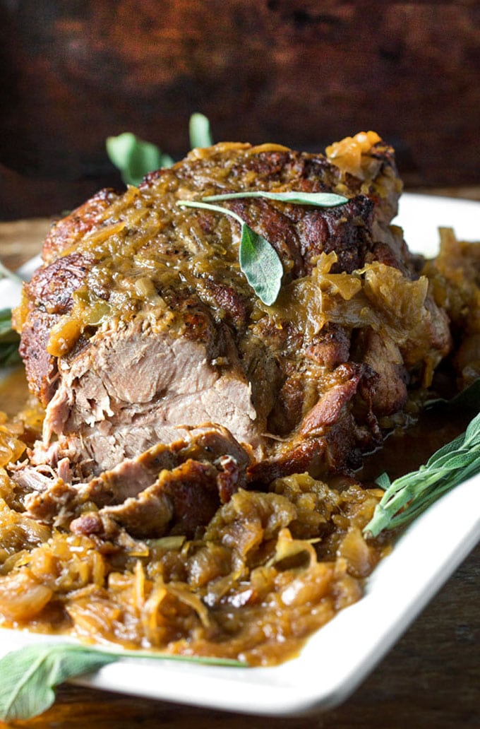 This is a tender, flavorful pork roast with lots of delicious sweet and sour gravy. A great holiday roast. Quick easy prep and just 5 ingredients. Also, eating pork and sauerkraut bodes well for good luck in the new year!