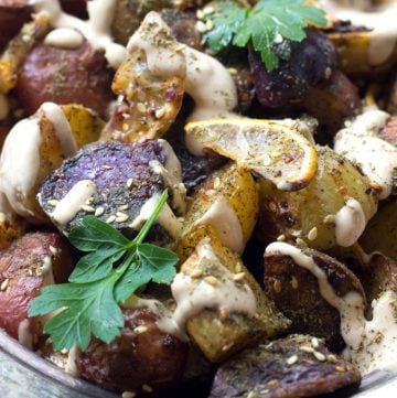 These roasted potatoes are ultra crisp on the outside, and they are flavored with the delicious Middle Eastern spice mix za'atar.