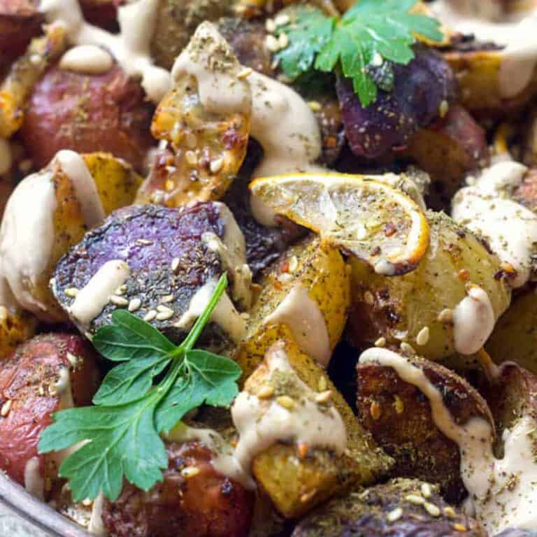 roasted potatoes with tahini sauce