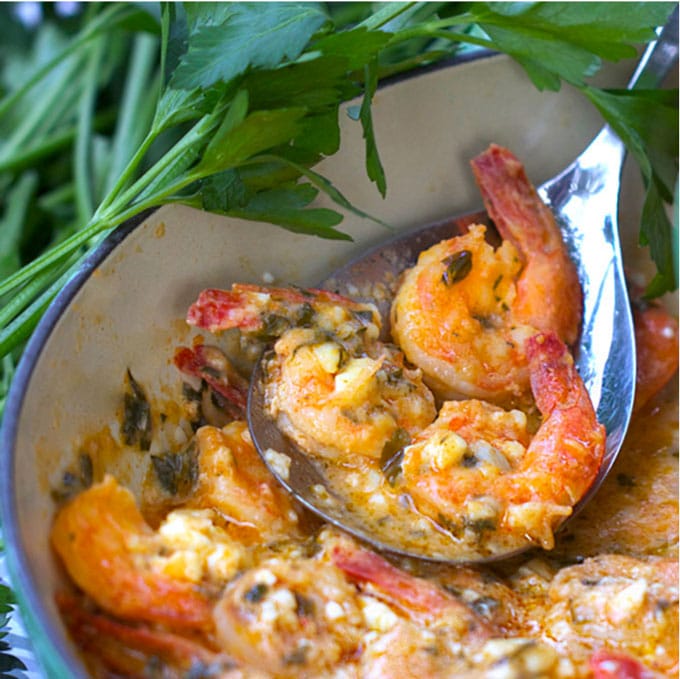 Top Ten Recipes: Greek Style Garlicky Shrimp