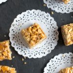 These Sesame Cashew bars are out of this word: luscious caramel with nuts and sesame seeds on top of a rich shortbread crust. They're the best seller at Sofra Bakery and now you can make them at home. Plus, they keep for two weeks, so you can make them ahead for your party or for delicious holiday gifts.