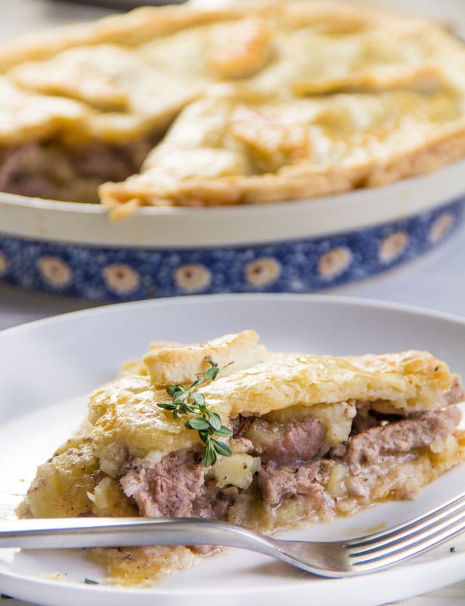 Cheshire Pork Pie is a simple hearty meat pie made from lean pork tenderloin, tart apples and spices, encased in a pastry crust and baked. Take a step back in time and enjoy this delicious recipe from the 18th century.