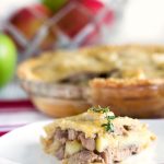 Cheshire Pork Pie is a simple hearty meat pie made from lean pork tenderloin, tart apples and spices, encased in a pastry crust and baked. Take a step back in time and enjoy this delicious recipe from the 18th century.