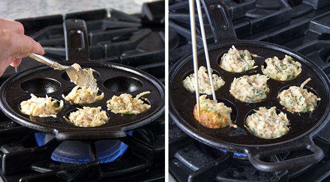 Savory Potato Aebleskivers with Lemony Dipping Sauce