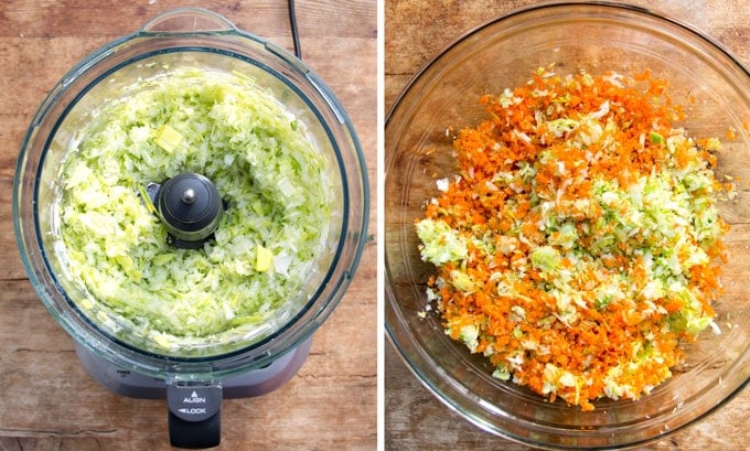 how to shop veggies in a food processor