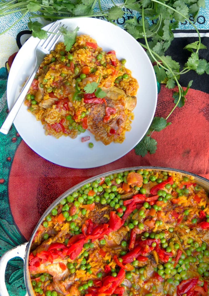 Arroz Con Pollo, Spanish chicken and rice casserole