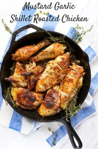 Roasted chicken in a skillet