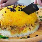 Persian layered Chicken and Rice casserolde